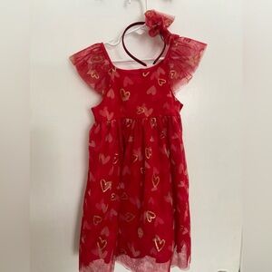 Isaac Mizrahi red and gold heart Valentine’s Day dress 4T